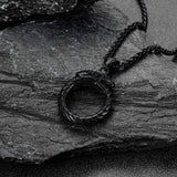 Dragon Circle Pendant Necklace for Men Women