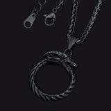 Dragon Circle Pendant Necklace for Men Women