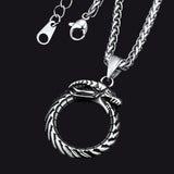 Dragon Circle Pendant Necklace for Men Women