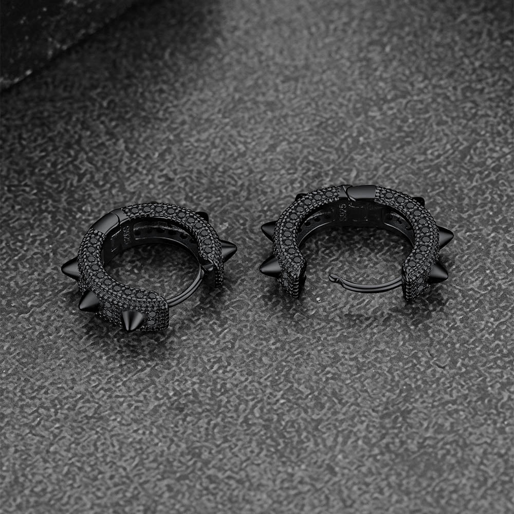 Punk Rivet Huggie Hoop Earrings For Men Women