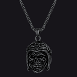 Flying Helmet Skull Antique Necklace for Men