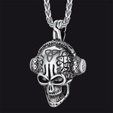 Gothic Earphone Skull Necklace Pendant for Men