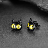 Black Cat Stud Earring For Women Halloween Gift