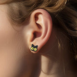 Black Cat Stud Earring For Women Halloween Gift