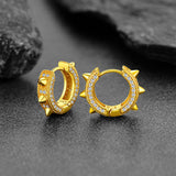 Punk Rivet Huggie Hoop Earrings For Men Women