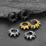 Punk Spikes and Rivets Huggie Hoop Earrings Piercing For Men Women