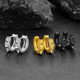 Punk Rivet Huggie Hoop Earrings For Men Women
