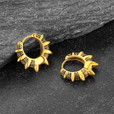 Punk Spikes and Rivets Huggie Hoop Earrings Piercing For Men Women