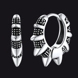 Punk Spikes and Rivets Huggie Hoop Earrings Piercing For Men Women
