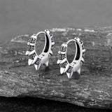 Punk Spikes and Rivets Huggie Hoop Earrings Piercing For Men Women