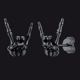 Rock Hand Skeleton Stud Earrings for Men