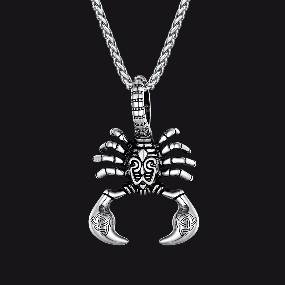 Celtic Knot Scorpion Pendant Necklace for Men