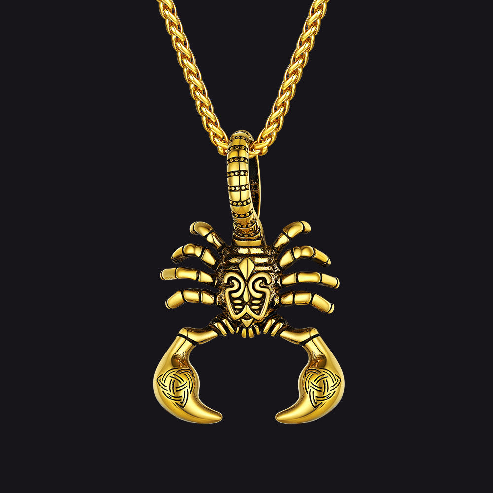 Celtic Knot Scorpion Pendant Necklace for Men
