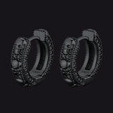 Cubic Zirconia Skull Huggie Hoop Earrings For Men