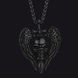 Gothic Sword Wings Skull Pendant Necklace for Men