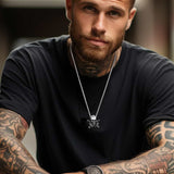 Gothic Soldier Skull Pendant Necklace for Men