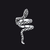 925 Silver Coiled Snake Ear Cuff Earrings