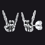 Rock Hand Skeleton Stud Earrings for Men