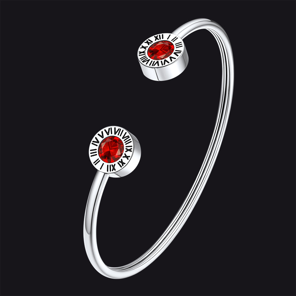 Roman Numerals Birthstone Bracelets for Men Women