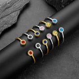 Roman Numerals Birthstone Bracelets for Men Women