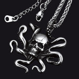 Gothic Octopus Skull Necklace For Men