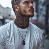 Gothic Skull Dragon Claw Crystal Necklace for Men