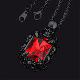 Gothic Skull Dragon Claw Crystal Necklace for Men