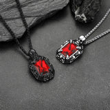Gothic Skull Dragon Claw Crystal Necklace for Men