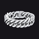 Thick Cuban Link Bracelet for Men in Stainless Steel
