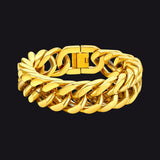 Thick Cuban Link Bracelet for Men in Stainless Steel