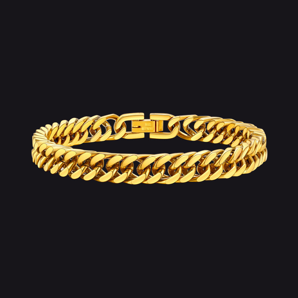 Thick Cuban Link Bracelet for Men in Stainless Steel