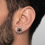 Gothic Spider Earrings for Men in Sterling Silver
