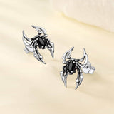 Gothic Spider Earrings for Men in Sterling Silver
