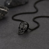 Nordic Viking Compass Skull Pendant Necklace for Men