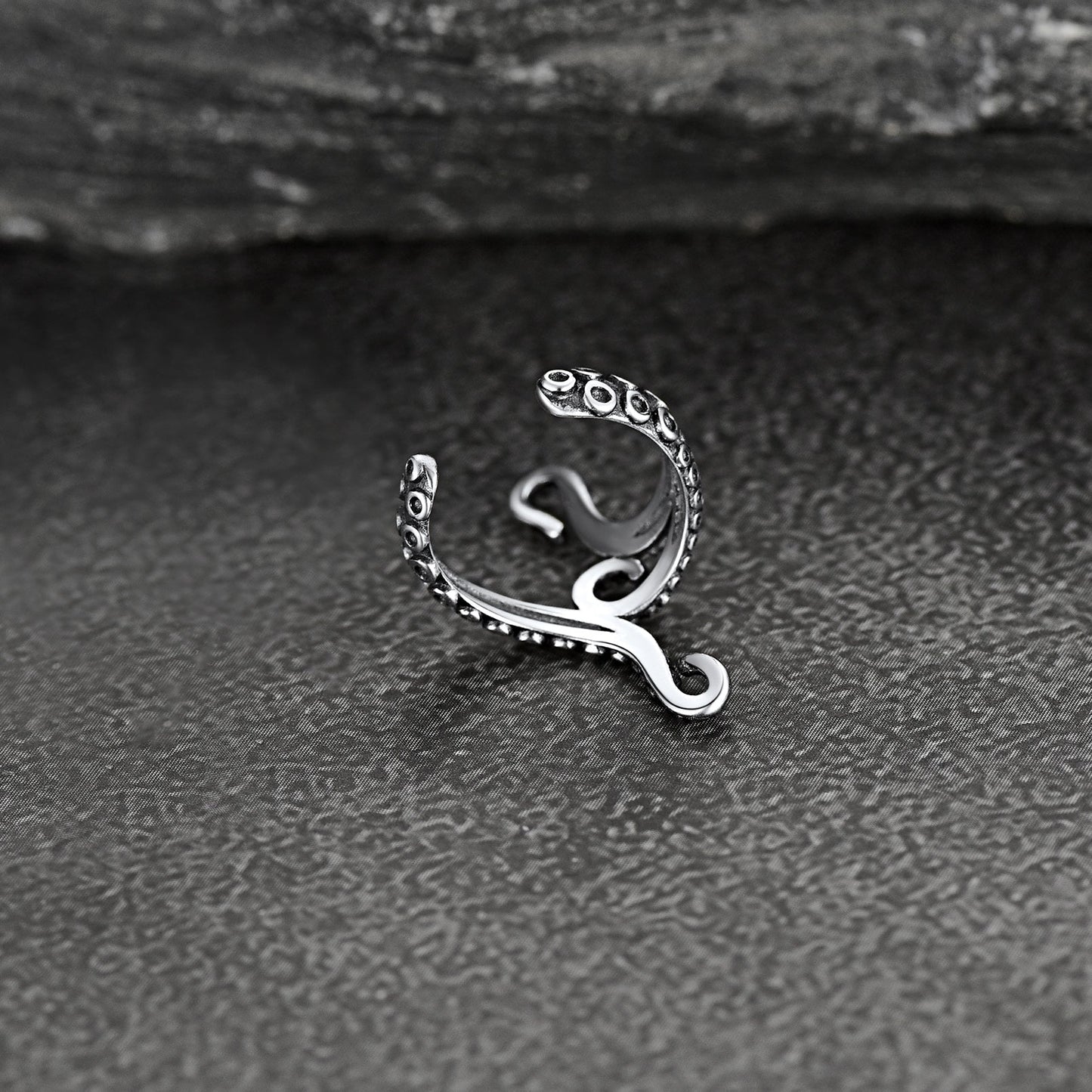Sterling Silver Octopus Ear Cuff Earrings for Men