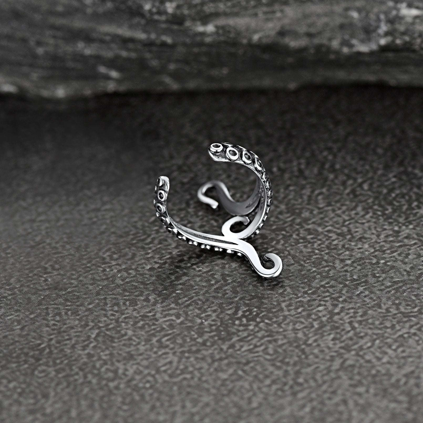 Sterling Silver Octopus Ear Cuff Earrings for Men