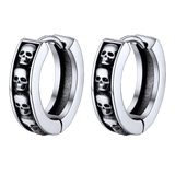 Gothic Skull Huggie Hoop Earrings For Men Women