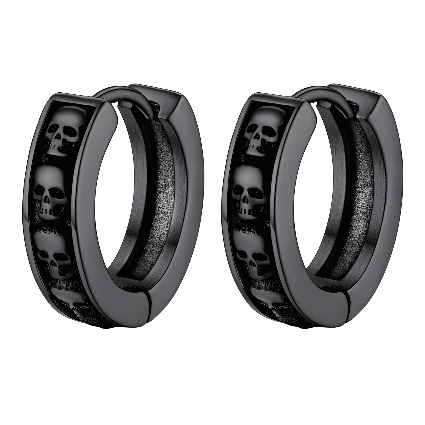 Gothic Skull Huggie Hoop Earrings For Men Women