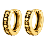 Gothic Skull Huggie Hoop Earrings For Men Women