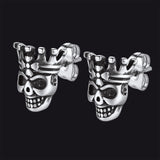 Punk Crown Skull Stud Earrings for Men Halloween Gift