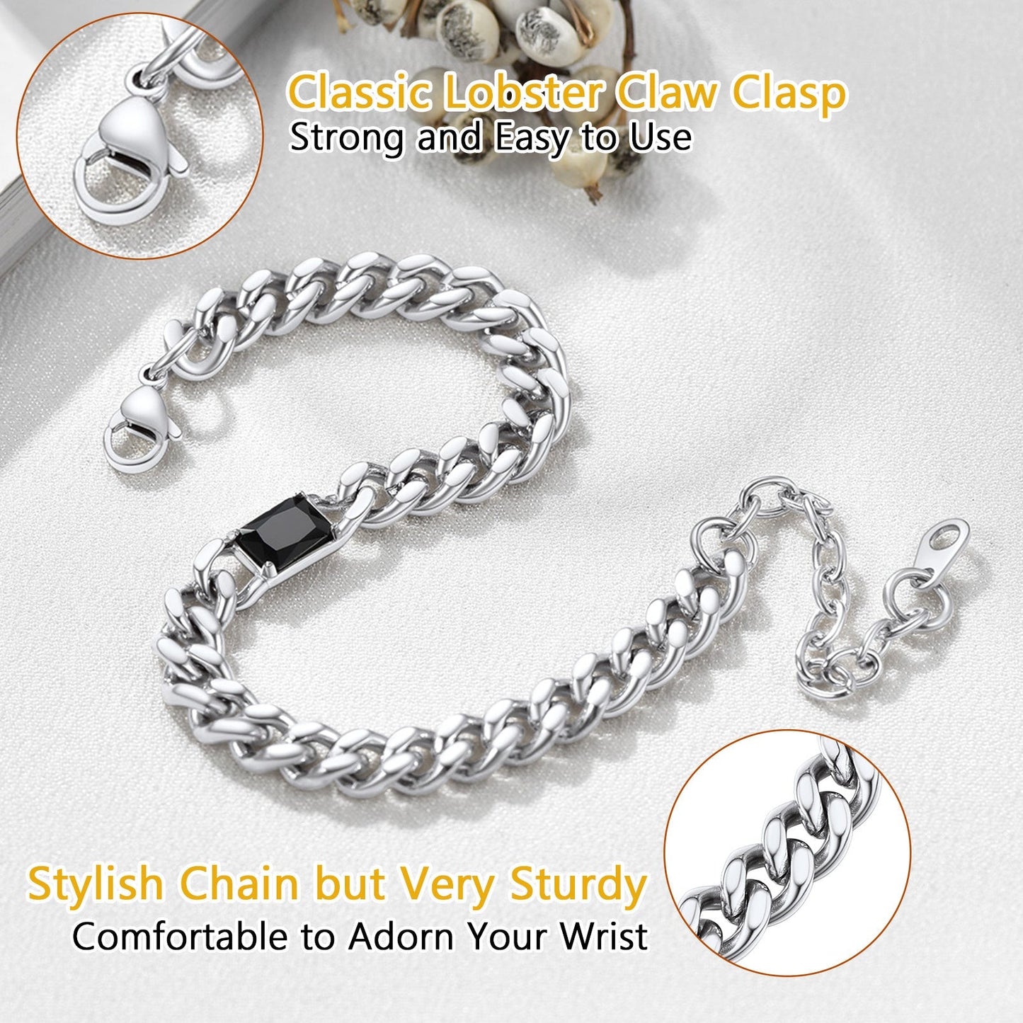 Flash Sale Cubic Zirconia Thick Chain Bracelet for Women Men