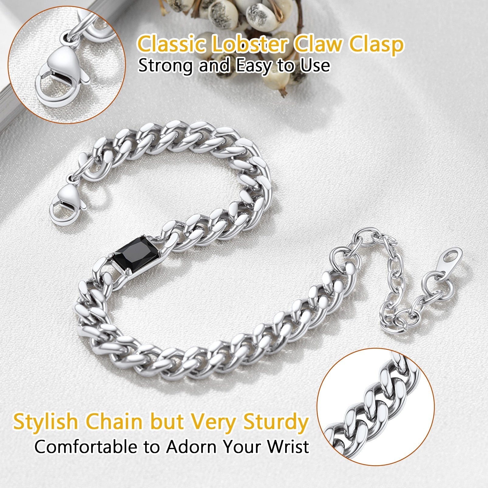 Flash Sale Cubic Zirconia Thick Chain Bracelet for Women Men