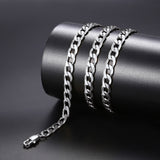 Cuban Curb Chain & Skull Layered Necklaces Set for Men