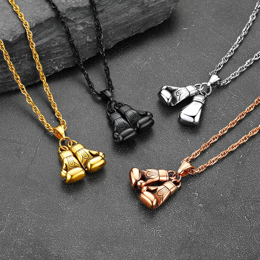 Boxing Gloves Pendant Bodybuilding Pendant Necklace for Men Boys