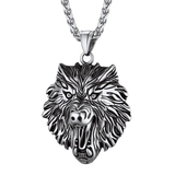 Flash Sale Stainless Steel Fierce Wolf Head Necklace for Man
