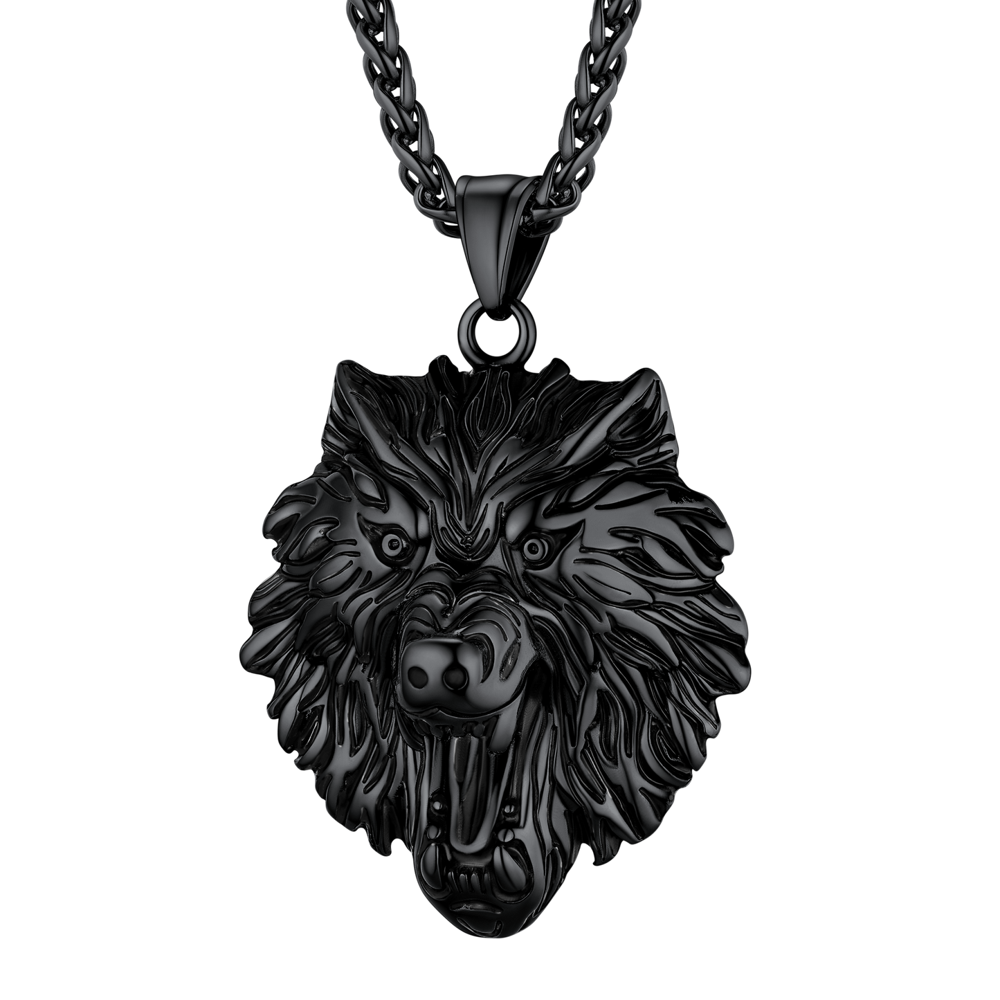 Flash Sale Stainless Steel Fierce Wolf Head Necklace for Man