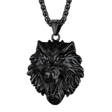 Flash Sale Stainless Steel Fierce Wolf Head Necklace for Man