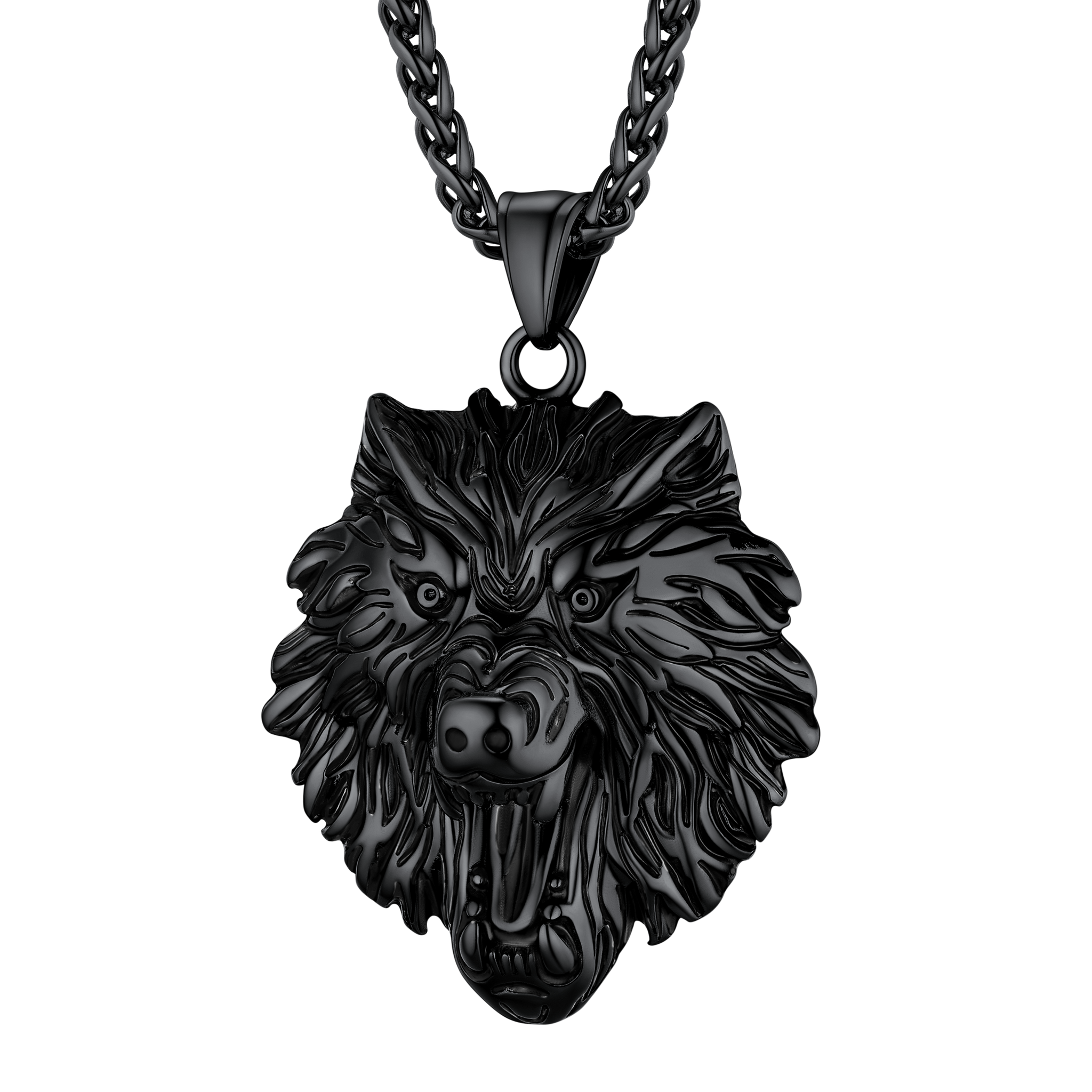 Flash Sale Stainless Steel Fierce Wolf Head Necklace for Man