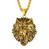 Flash Sale Stainless Steel Fierce Wolf Head Necklace for Man