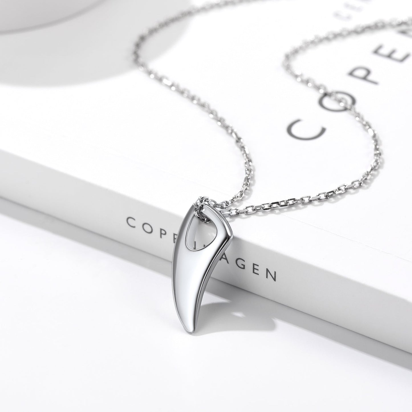 Flash Sale 925 Sterling Silver Wolf Tooth Necklace for Men